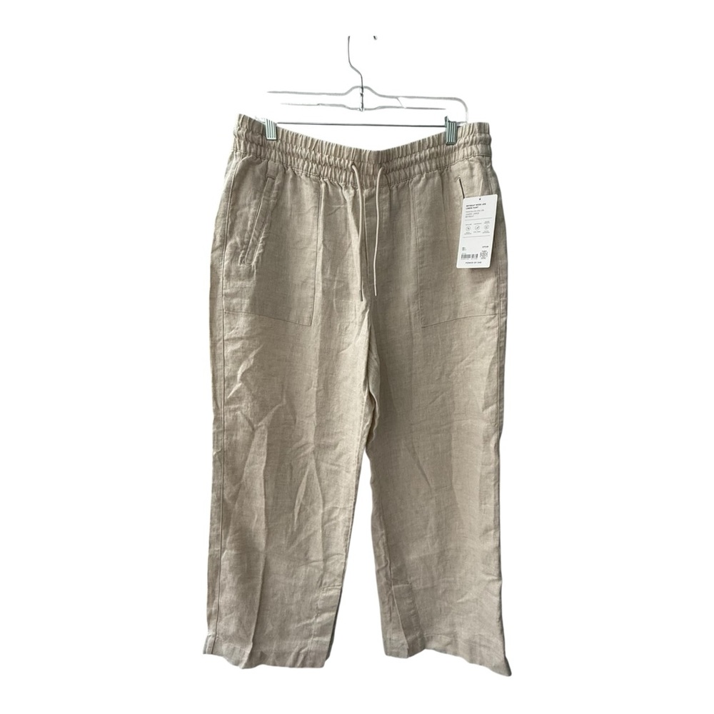 NWT Athleta Beige Linen-Blend Drawstring Pants